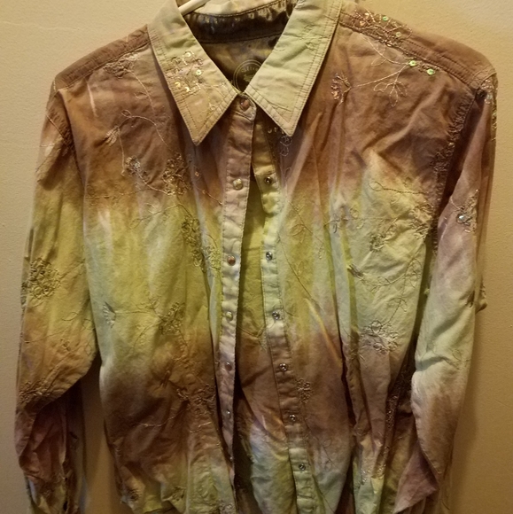 Twenty X tie dye pearl snap western shirt - Picture 1 of 6